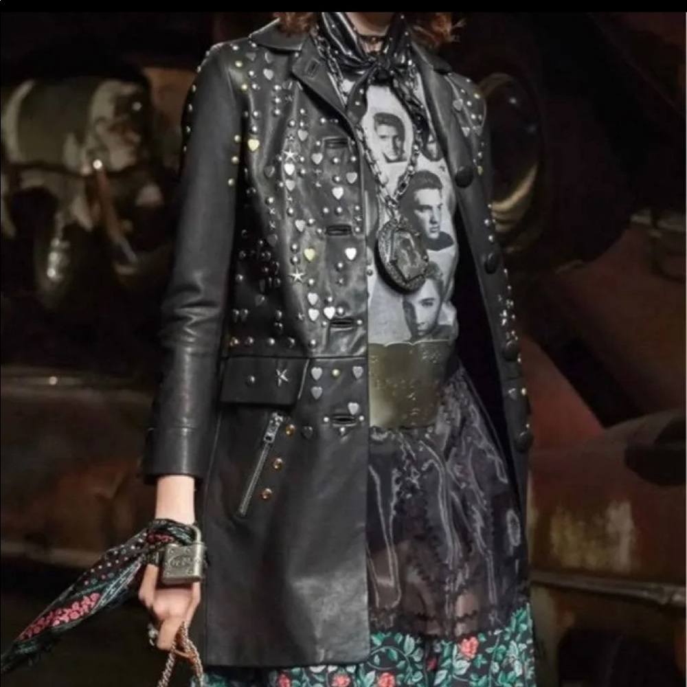 Coach Runway Rivet Black Leather Jacket. **USED**